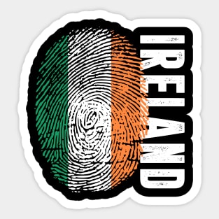 Ireland Flag Fingerprint My Story DNA Irish Sticker